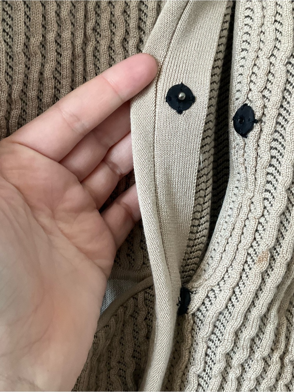 Giorgio Armani Tan Ribbed Sweater - Picture 7 of 14